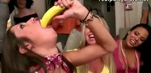  Bunch of amateur bitches had a wild groupsex during party